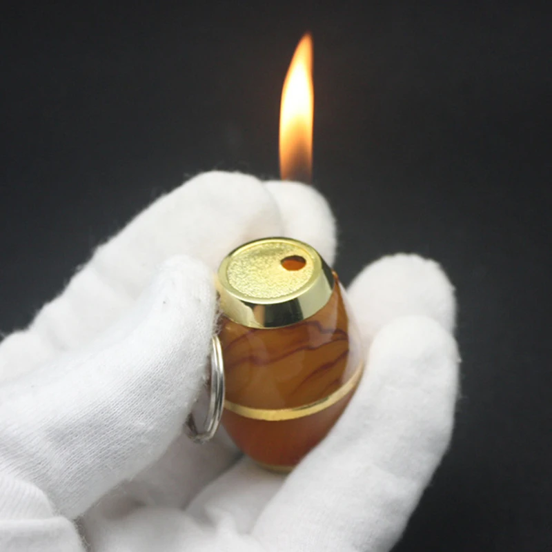 Креативный свободный огненный металлический винный баррель Зажигалка фонарь кремневый бутан кольцо для ключей турбо Зажигалка надувная сигарета зажигалка
