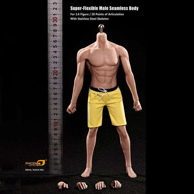 

Phicen TBLeague PL2016-M32 1/6 Male Suntan Skin Body Figure Super flexible Seamless Body (no head) Soldier Body Metal Skeleton
