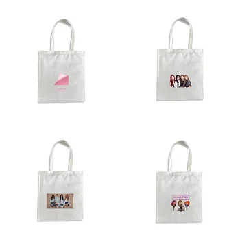 

KPOP Blackpink Cartoon Cute Canvas Bag Star Same Bag Handbags Printed Shopping Bags Travel Bag