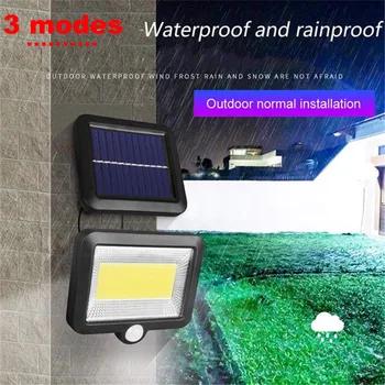 

120/100 led Solar Light PIR Motion Sensor Ip65 Waterproof Outdoor street wall garden lamp rotable Remote Control 3 modes seperab