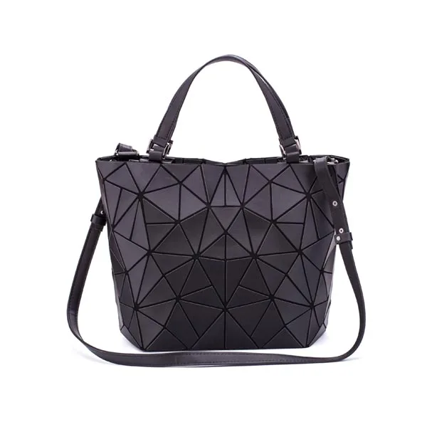 Светящаяся сумка, новинка, с блестками, геометрические сумки для женщин,, стеганые сумки через плечо, лазерные, простые, складные, женские сумки, bolsa feminina - Цвет: matte5black