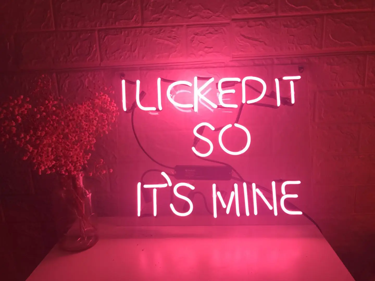 

GLASS neon Lights Box Neon Sign Panel Lights Christmas Xmas Party Colorful Glass Neon Acrylic Bar i licked it 's mine