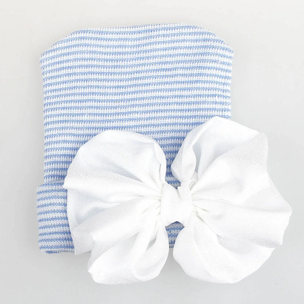Knitted hat with big bow for infants Newborn Soft Girls Caps newborn photography props baby accessories for 0-3M