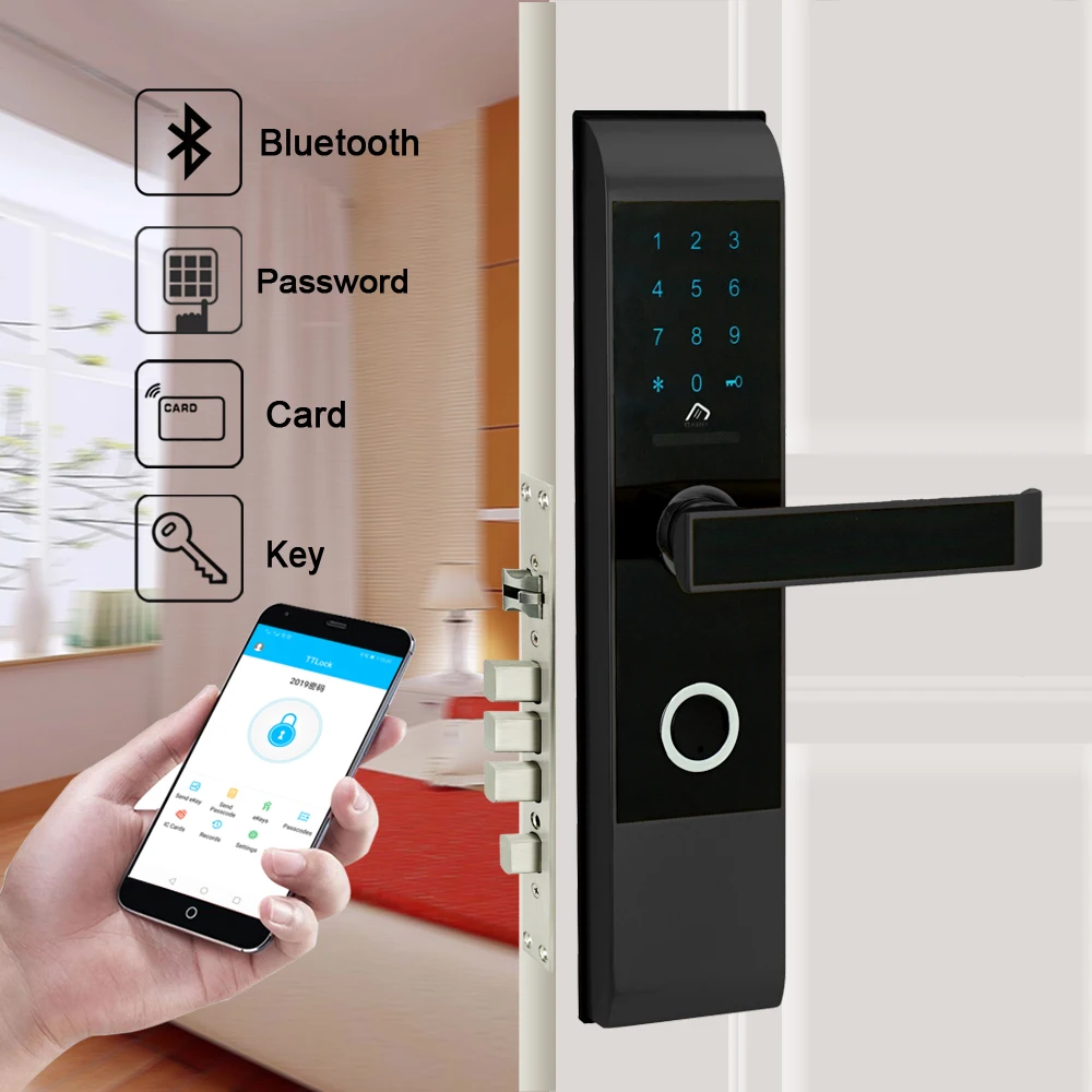 Безопасность Смарт WIFI Bluetooth кодовый замок для двери бесключевая цифровая
