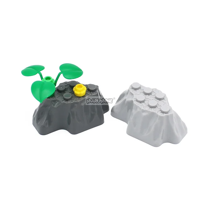 Marumine Stone Rock Panel Irregular Rockery Constructor Garden City Buildings Classic Bricks MOC Educational Toys For Children 5