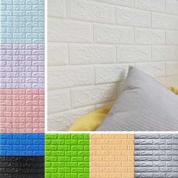

3D Wall Stickers Imitation Brick Panels Bedroom Decor Waterproof Self-adhesive Wallpaper Living Room TV Backdrop Kitchen Decor
