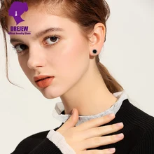 DREJEW маленькие серьги-гвоздики 925 с геометрическим сердцем и звездами с треугольником стразами для женщин на свадьбу и каждый день