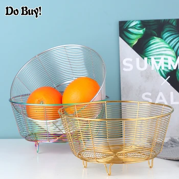 

Storage Basket Fruit Vegetable Basket Stainless Steel Metal Wire Kitchen Decor Hollow Storage Kitchen Fruit Basket