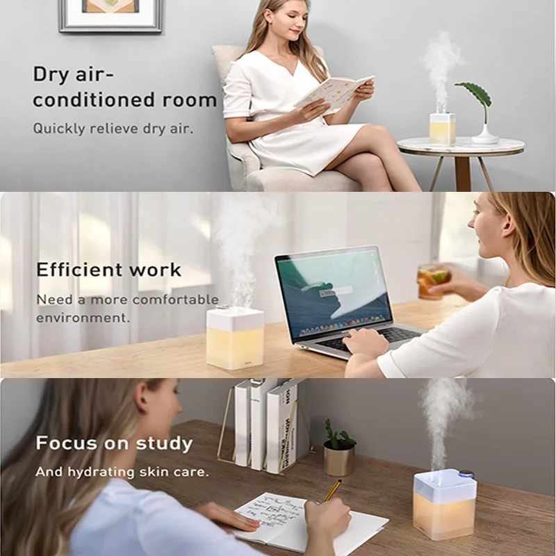 Baseus Air Spray Humidifier Aroma Diffuser Essential Oil Diffuser For Home Car Air Freshener Aromatherapy Mist Maker Night Light