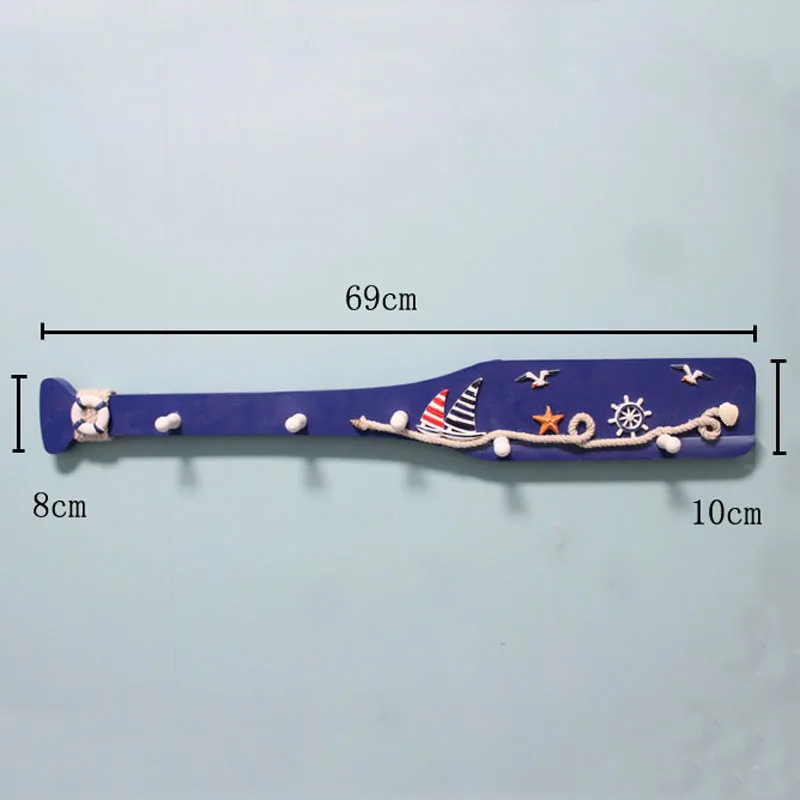Средиземноморская Европейская лодка целлюлозно креативное подвесное деревянное весло настенные украшения фрески для дома украшение ремесло подарок - Цвет: 69cm blue