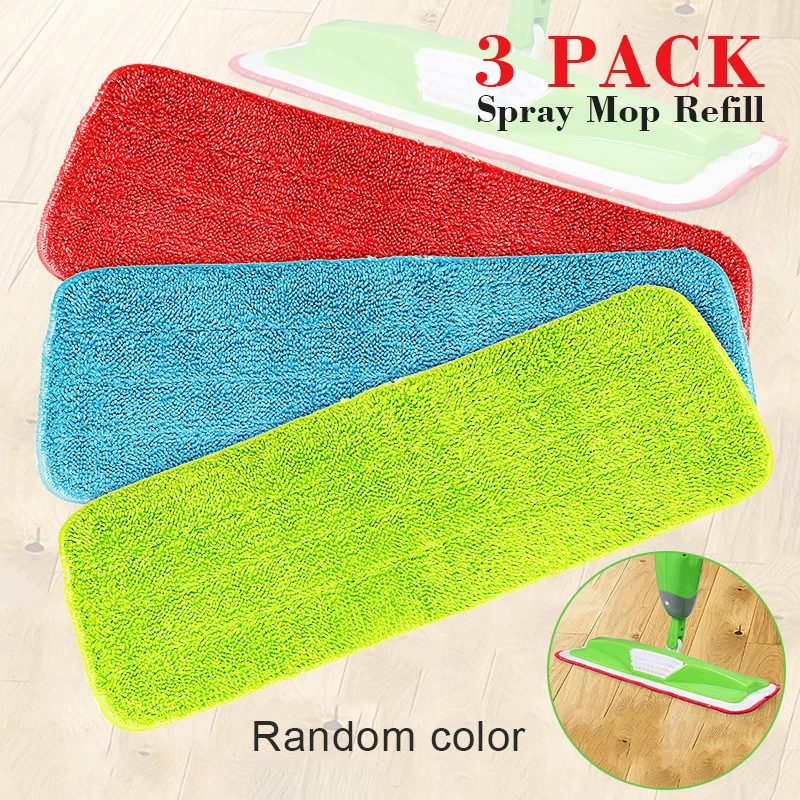 3pcs Mop Pads Head Replacement Home Cleaning Pad Microfiber Refill Household Dust Cleaning Washable Replacement Mop Pads