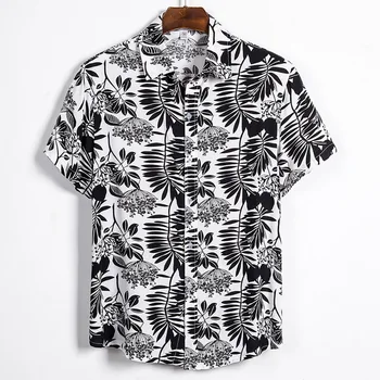 

New Men Shirt Summer Men Hawaiian Printed Short-sleeve Shirts Hawaiian Casual Wild Loose Shirts Classic Button Tops