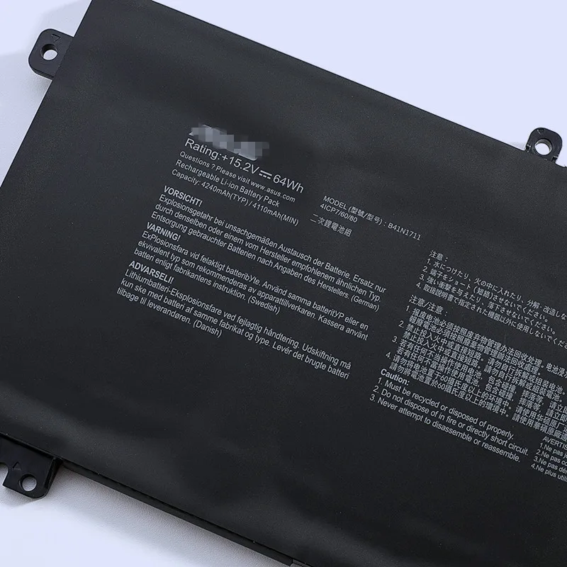 Сменный литий-ионный аккумулятор для ноутбука B41N1711 для ASUS GL503 FX503VM FX63V GL703VD ZX63V серия 15,2 V 64WH 4240mAh