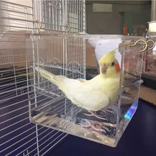 Попугаи ванна для птицы прозрачный попугаи Cockatiel просторный акриловый домик для душа товары для питомцев клетка портативная с подвесными крючками Попугаи ванна для птицы прозрачный попугаи Cockatiel просторный акриловый домик для душа товары для питомцев клетка портативная с подвесными крючками