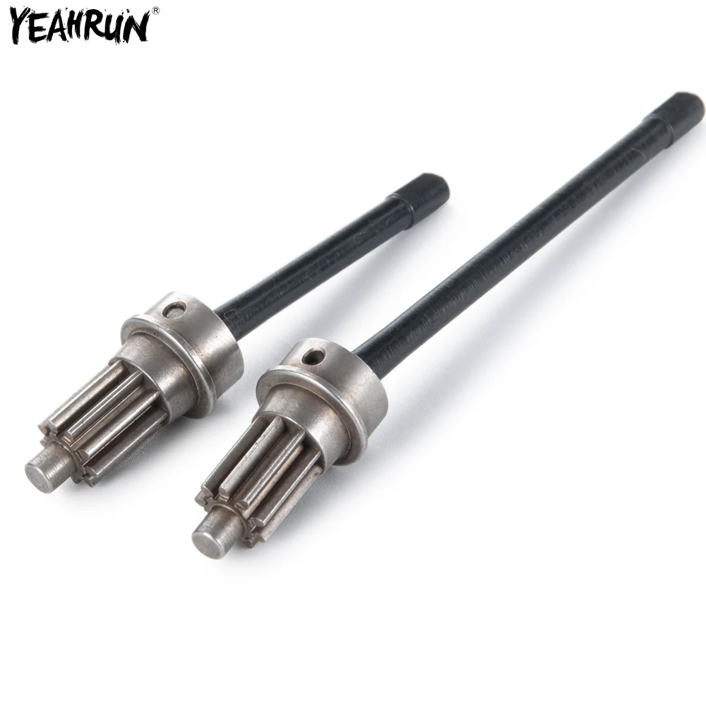 YEAHRUN 1Pair Stainless Steel Front Axle CVD Drive Shaft For 1/10
