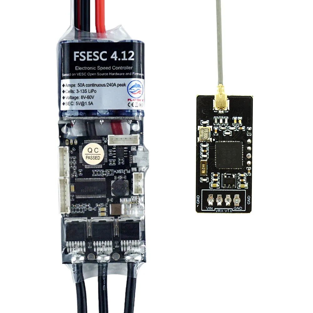 Контроллер скорости Flipsky для скейтборда Combo FSESC4.12 50A 48V на основе VESC4.12 + 2 4G модуль