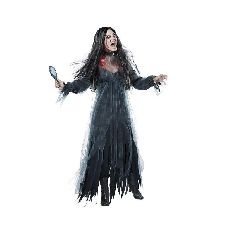 Маскарадная Карнавальная одежда для вечеринки белое длинное платье с призраками