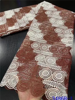 

NIAI High Quality Nigerian Wedding African Lace Fabric 100% Cotton Embroidery Guipure Water Swiss For Wedding Party XY3486B-1