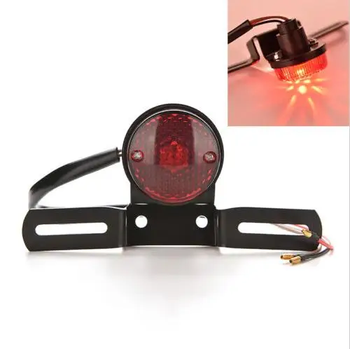 Universal 12V Red Lens Motorcycle Brake Rear License Plate Bracket Tail Light