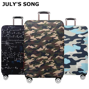 

JULY'S SONG Camouflage Luggage Protective Cover Trolley Suitcase Cover Printing Protect Dust Bag 18-32inch Travel Accessories