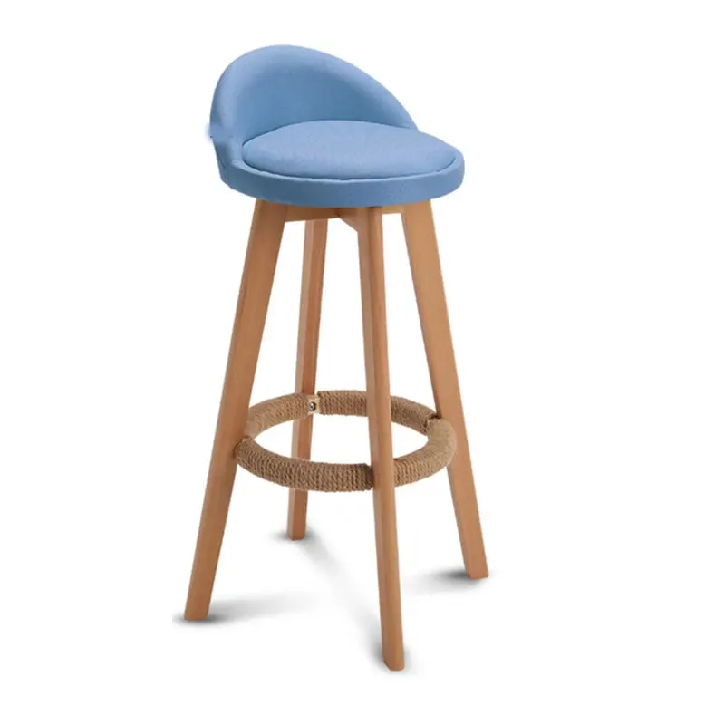 73cm cloth Blue Скандинавский современный вращающийся барный стул, простой модный креативный передний рабочий стол, мебель, стул для отдыха с высокой ногой - Цвет: 73cm cloth Blue