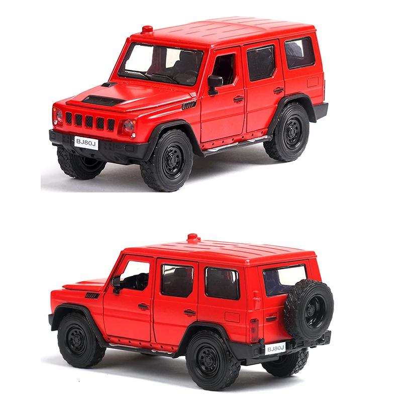 1/32 BJ 80 Литой автомобиль Dongfeng внедорожный внедорожник воины моделирование модели автомобиля оттягивать звук бордовый игрушки для детей