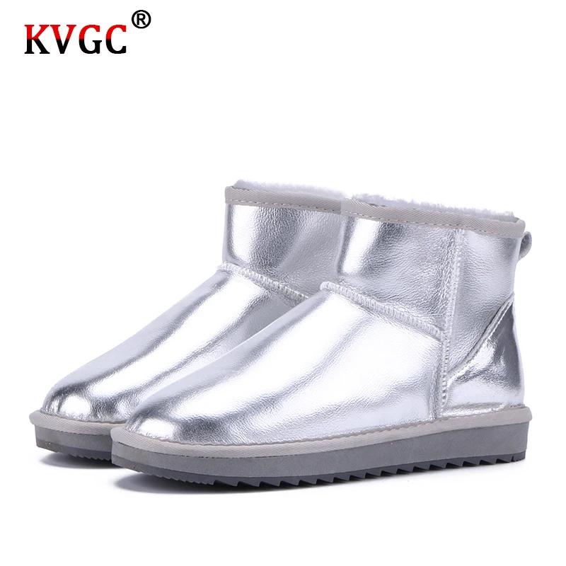 KVGC 2020 высококачественные женские зимние ботинки из воловьей кожи овчины с