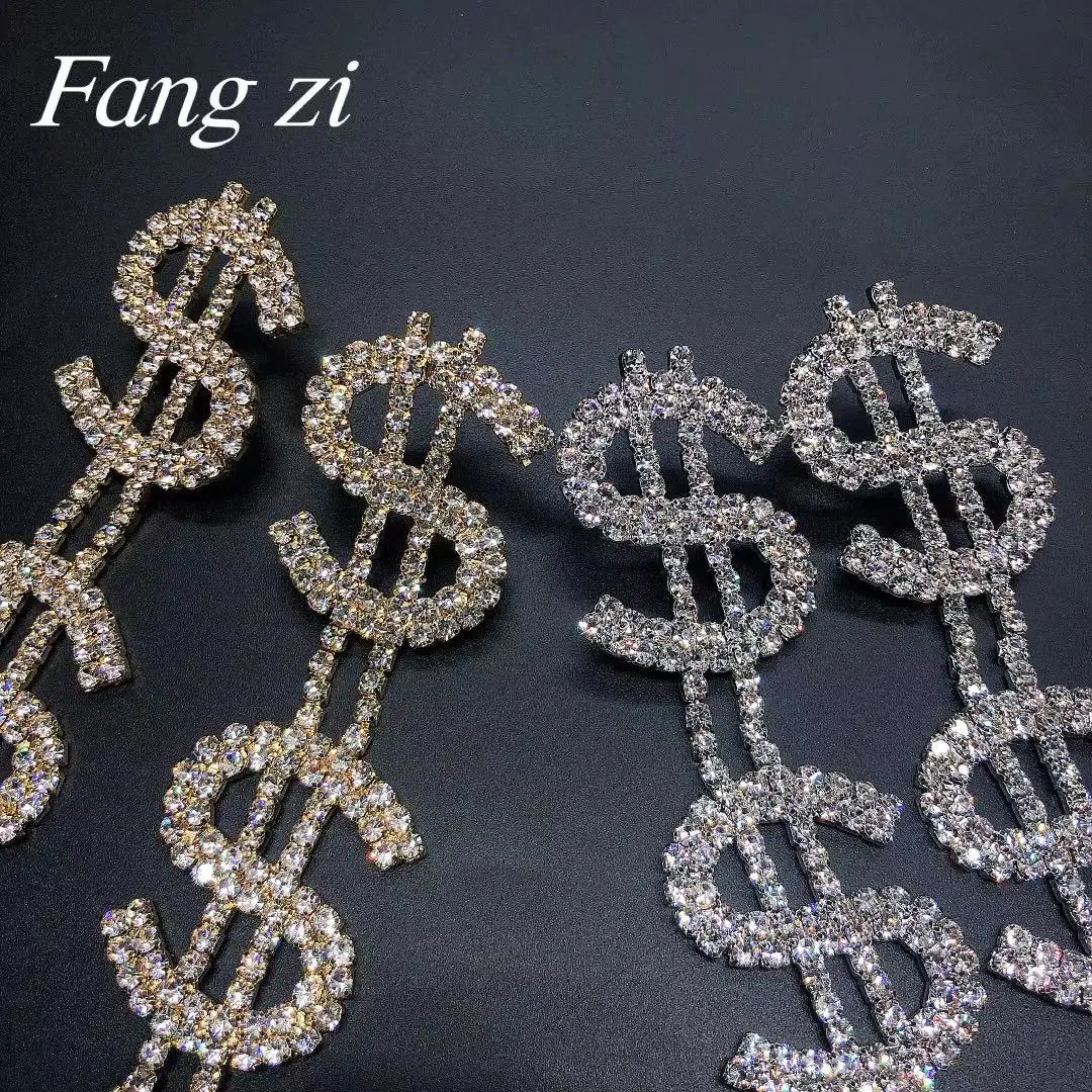 US Dollar Crystal Earrings