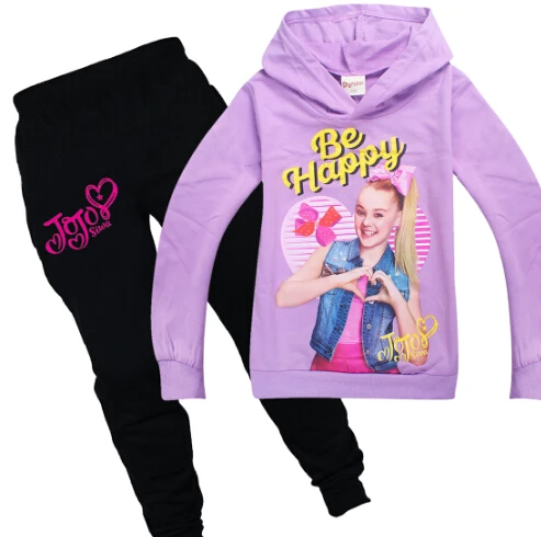 color at picture New spring autumn girls JOJO Siwa clothes sets sweatshirt+ Pants full sleeve clothing Suit children Sport cotton kids wear - Цвет: color at picture