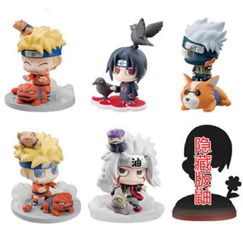 

6pcs/lot Anime Naruto Figure Q Version Kakashi Jiraiya Uchiha Itachi Uzumaki Naruto PVC Action Figures Collectible Model Toys
