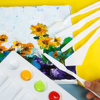 

6pcs Professional Art Oil Paint Tool Set PP Plastic Portable Painting School Kids Adults Easy Clean Spatula Palette