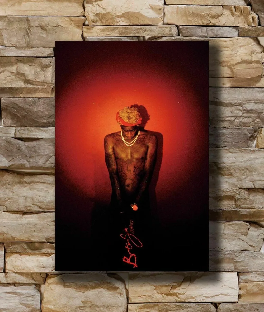 F263 Hot Young Thug Barter 6 Rap Music Singer Silk Fabric Wall Poster Art Decor Sticker Bright