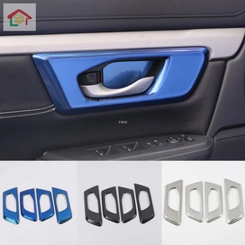 

For Honda CRV CR-V 2017 2018 2019 2020 Car Sticker Inner Door Handle Stainless Steel Holder Inside Bowl Trim Frame Armrest 4pcs