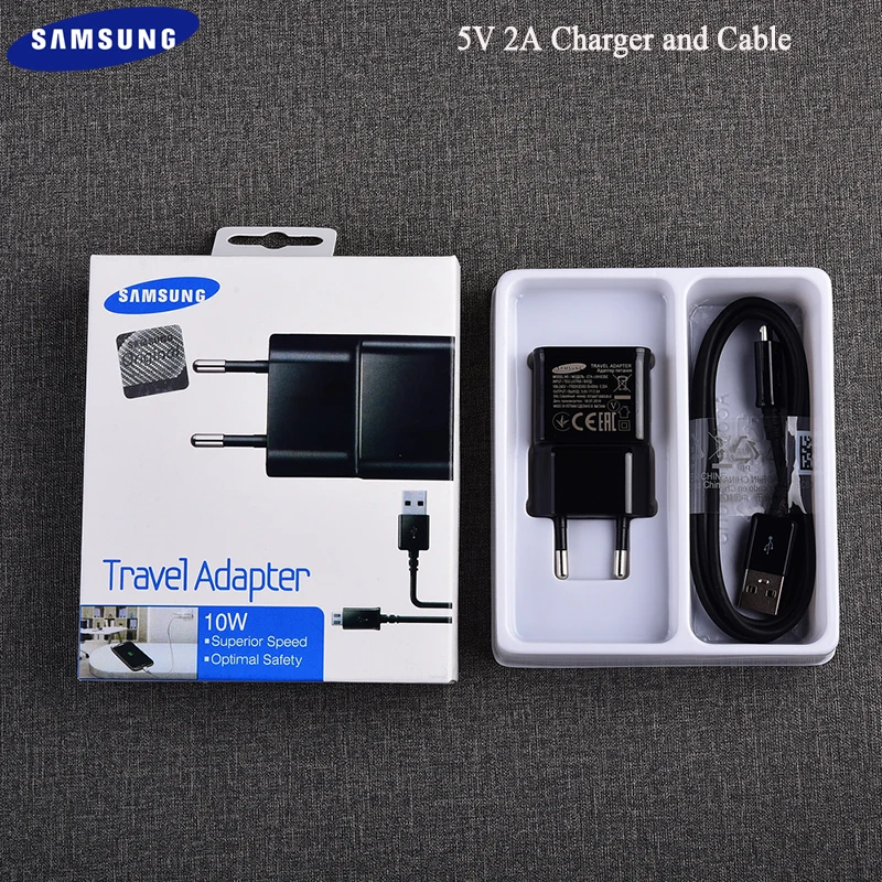 Оригинальное зарядное устройство Samsung 5 В 2 А ЕС 100 см/150 см кабель micro usb для Galaxy S4 S5 S6