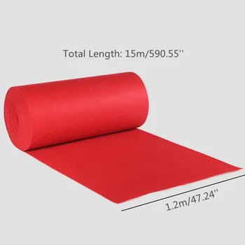 

15X1.2M Wedding Aisle Floor Runner Carpet Polyester Large Red Carpet Rug Hollywood Awards Events Wedding Party Events Decoration