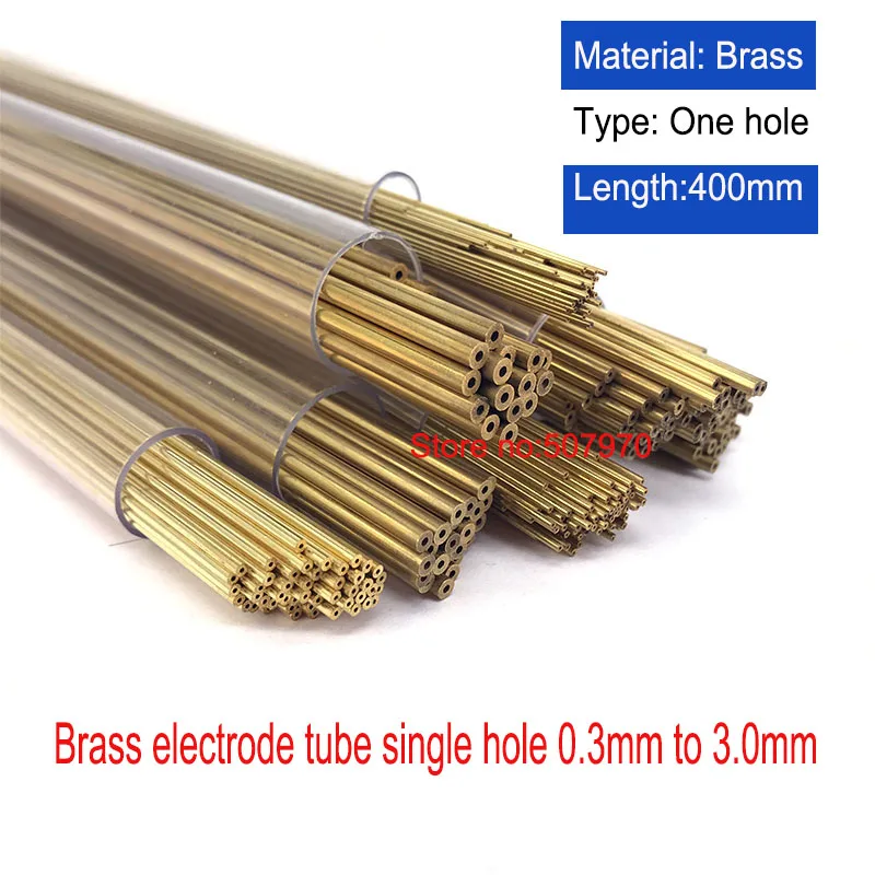 25 Pcs Ø 1.80 mm x 400 mm EDM Drilling Electrodes Single Channel Brass Tubes 