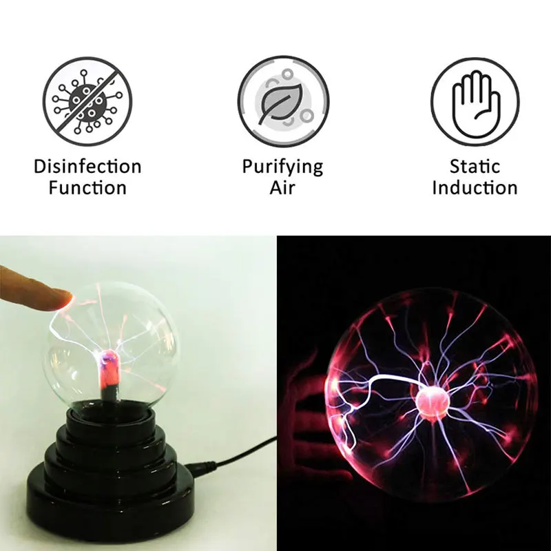 Волшебный шар света электростатического Иона светодиодный стеклянный светильник usb зарядка креативный подарок кристалл для друзей атмосфера лампа ночник