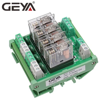 GEYA NG2R 4 Channel Relay Module 1NO 1NC Relay SPDT Module 12V 24V AC DC Omron Relay PLC