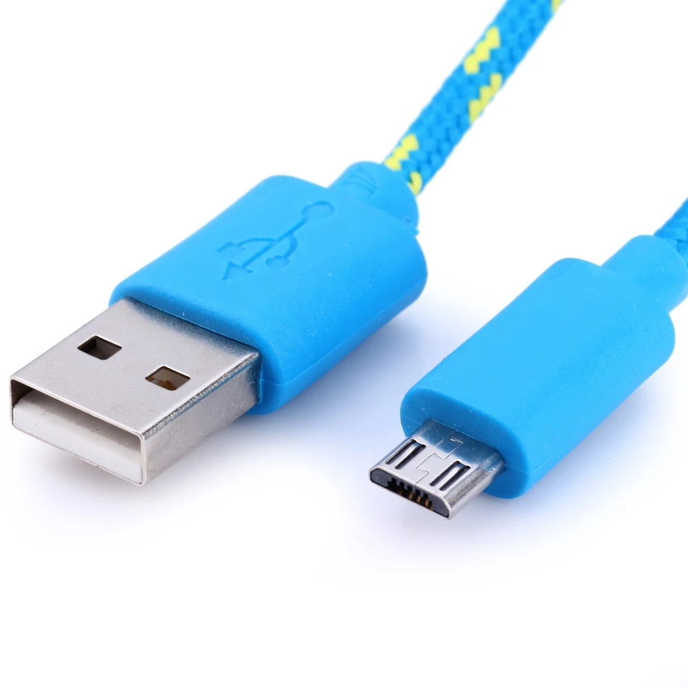 Нейлоновая ткань Braide Круглый Micro USB к usb-кабелю высокоскоростной кабель A для Micro B передачи данных зарядный шнур 3 метра