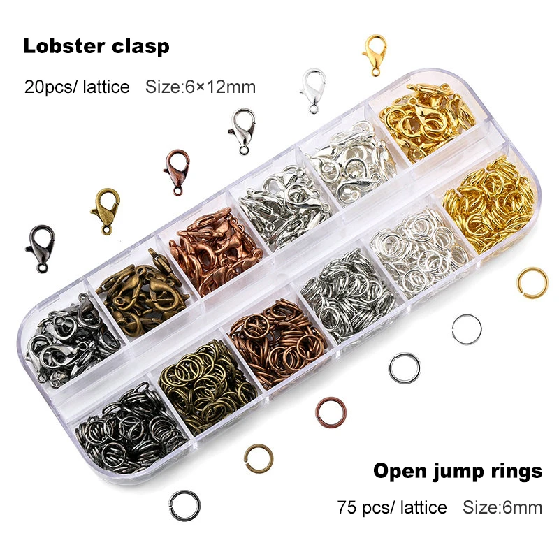 1050 pcs jewelry jump rings lobster