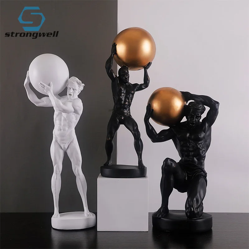 Strongwell Спортивная статуя Геркулес скульптура из смолы ручной работы художественная фотография Реквизит Украшение дома аксессуары подарки на день рождения