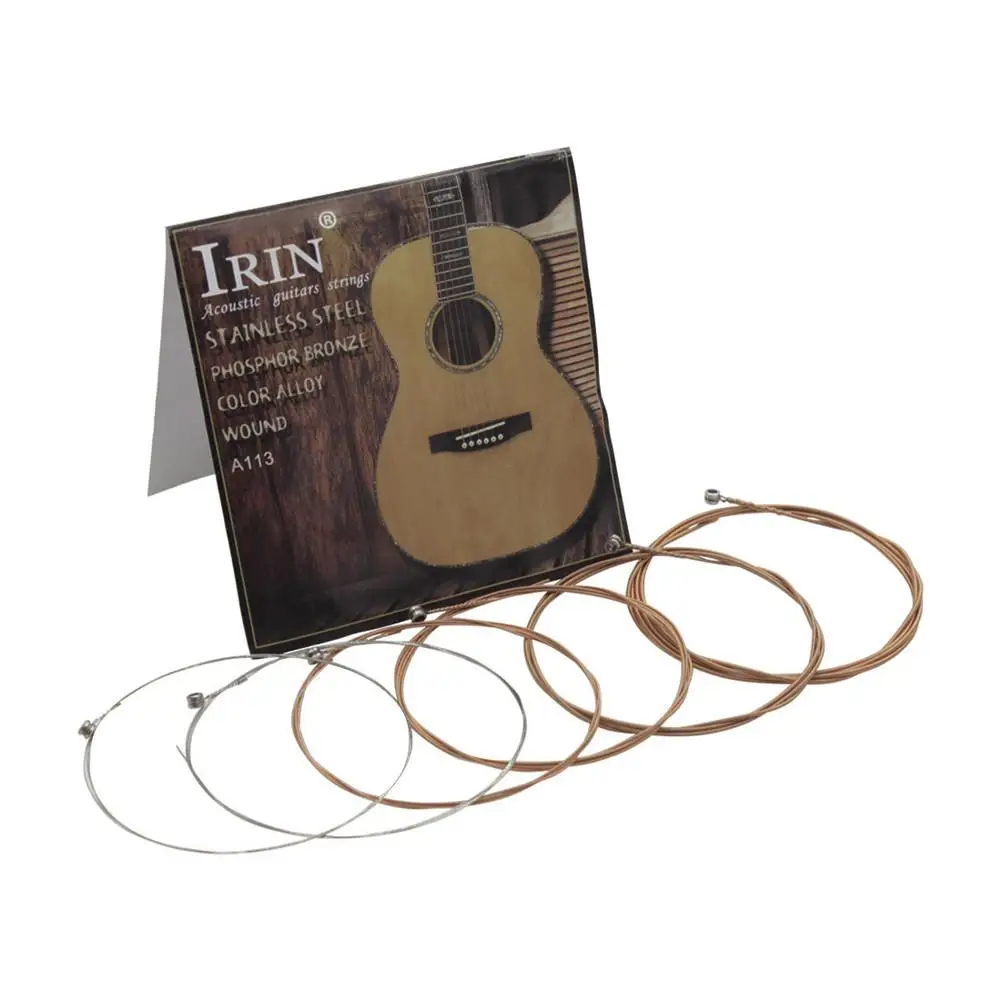 IRIN quality A113 Acoustic Guitar Strings Folk Guitarra Stainless Steel Wire Core Copper Alloy Wound Musical Accessories | Спорт и