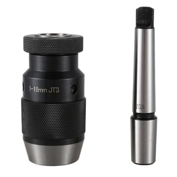 

HHO-1Set 1-16mm Self Tighten Keyless Drill Chuck & Arbor for Lathe Drill MK2 Fits Almost All Drilling & Lathes with MK2 Mount