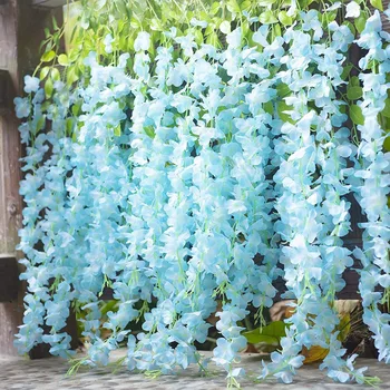 

24 Pcs Artificial Fake Vine Vine Vine Garland Silk Flower String Home Party Wedding Decoration Extra Long Thick