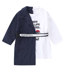 Детская одежда блейзеры для маленьких девочек, платья детское платье-рубашка для девочек топы для девочек, футболка Детские платья с длинными рукавами для девочек