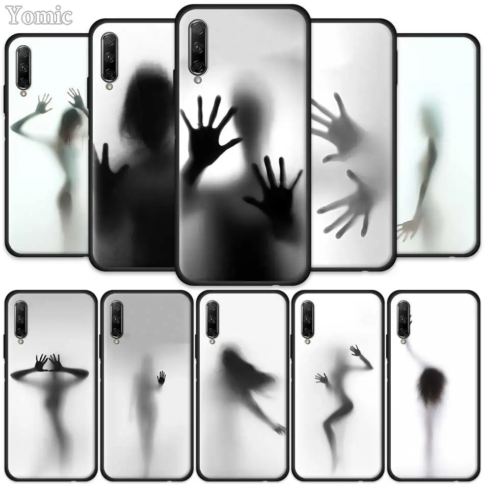 

Woman Silhouettes Cases for Huawei Honor 9X 10 20 Lite 20i 8X 8C 8A 8S Pro Play 3 3e Black Silicone Soft Phone Cover