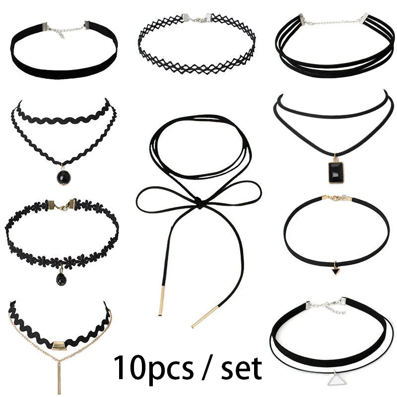 Hollow Designs Black Leather Velvet Choker Necklace Layer 31 H7ccbef9e6b824a60a201719c9adef9dcl