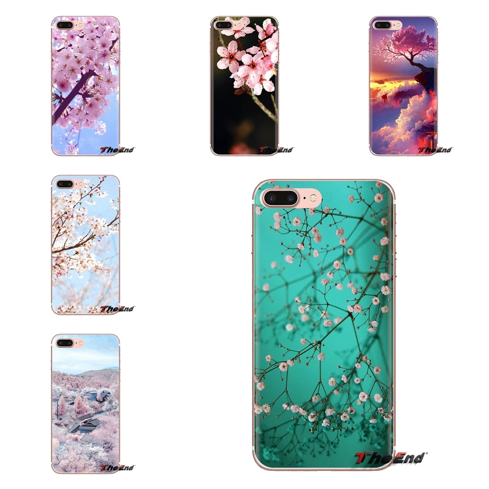 

Silicone Shell Case Pink sakura Flower Cherry blossoms For Samsung Galaxy S3 S4 S5 Mini S6 S7 Edge S8 S9 S10 Plus Note 3 4 5 8 9