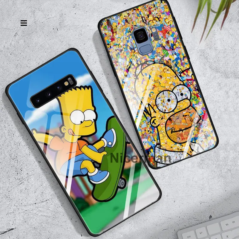 Чехол Homer J. Simpson из закаленного стекла для samsung Galaxy S10 S8 S9 Plus S10e Note 9 10 Plus A50 A30