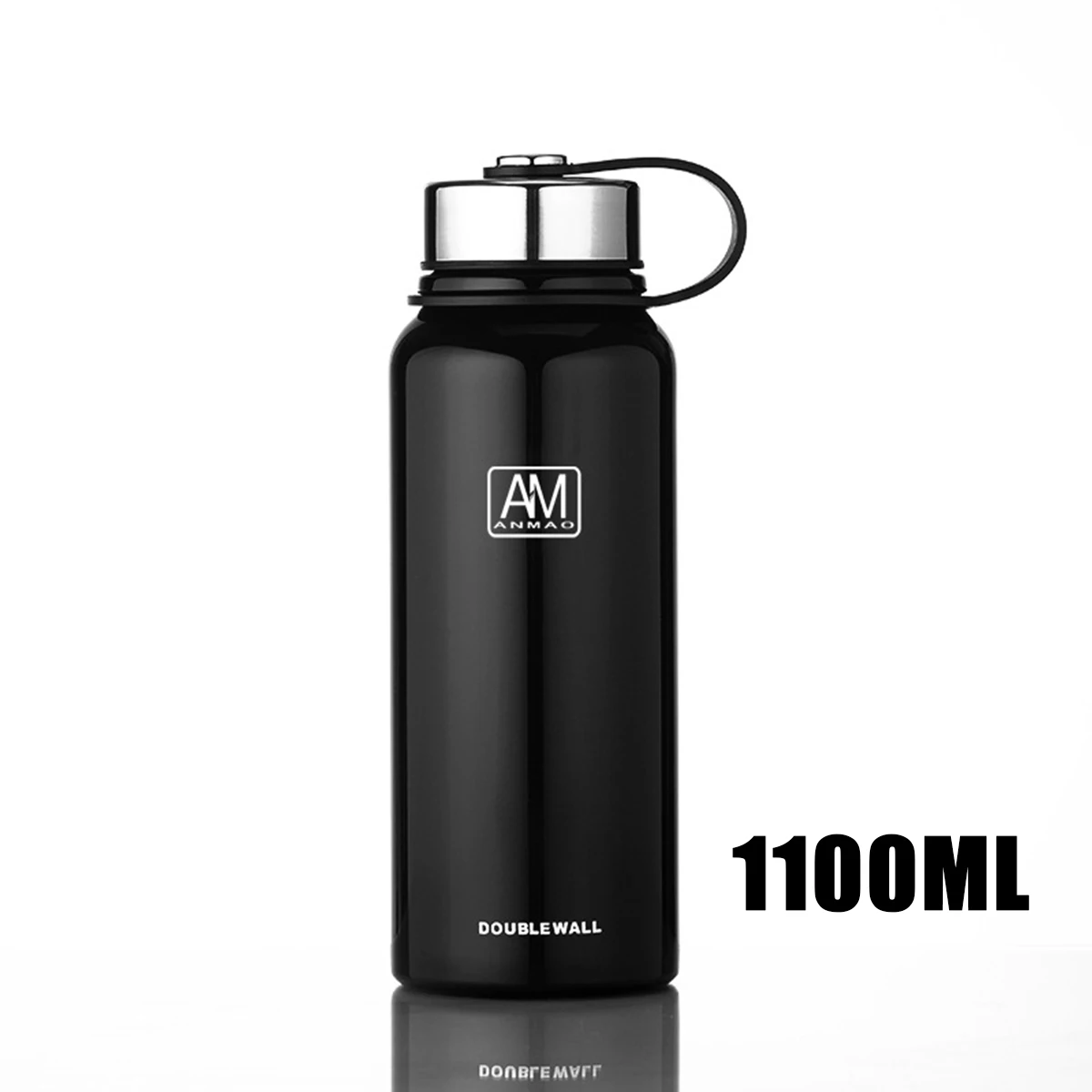Black 1100ml 610/800/1100/1500 мл 304 Нержавеющая сталь кофе кружки изолированный 8th пол Термокружка термос, литий-полимерные Кофе кружка - Цвет: Black 1100ml